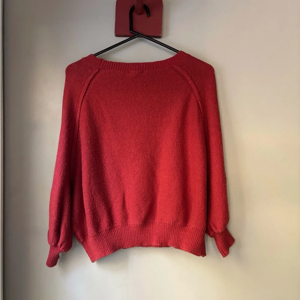 FINAL PRICE Melrose & Market Orange Crew Neck Balloon Sleeve Sweater S - Picture 3 of 5